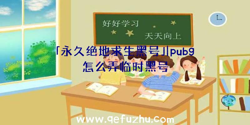 「永久绝地求生黑号」|pubg怎么弄临时黑号